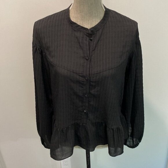Samsoe Black Long Sleeve Blouse - Picture 2 of 16